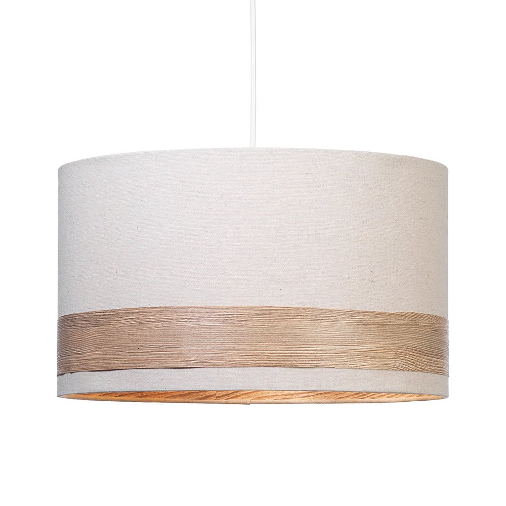 Oaks Lighting - Torri Large Wood Effect Pendant Shade - Luminosity Designs Ltd