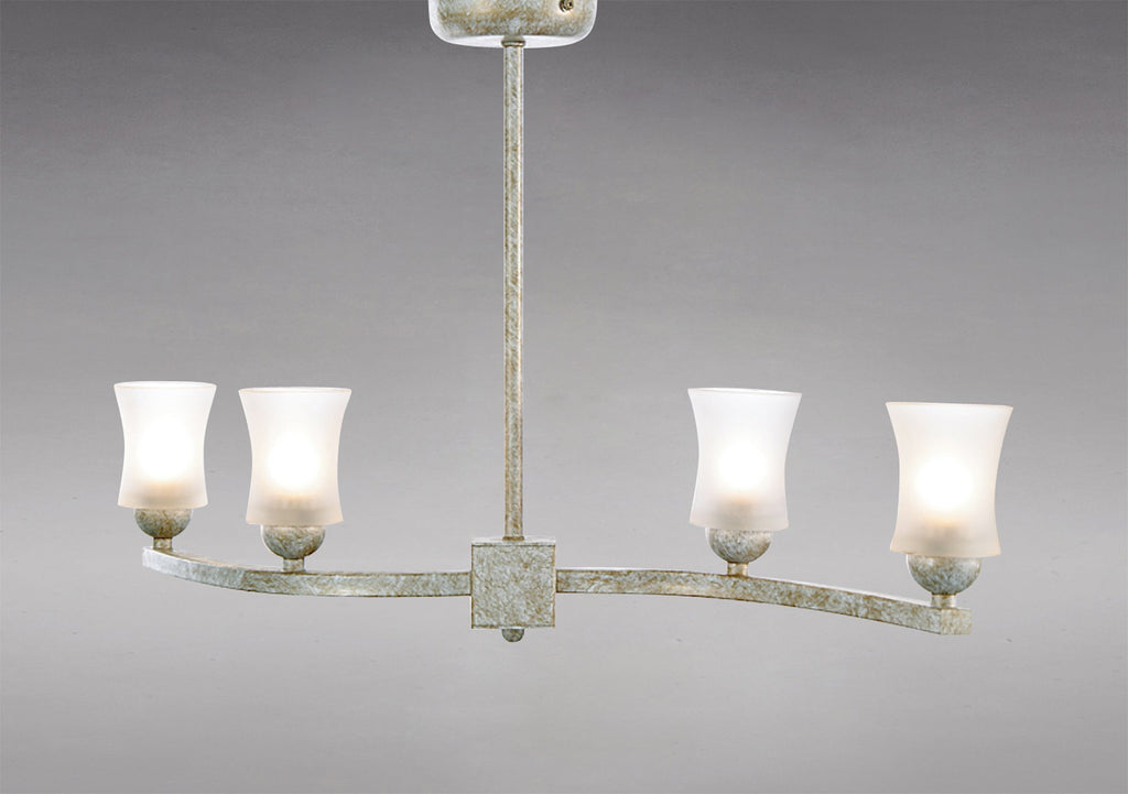Diyas - Toscano Semi Ceiling 4 Light G9 White/French Gold/Frosted Glass - Luminosity Designs Ltd