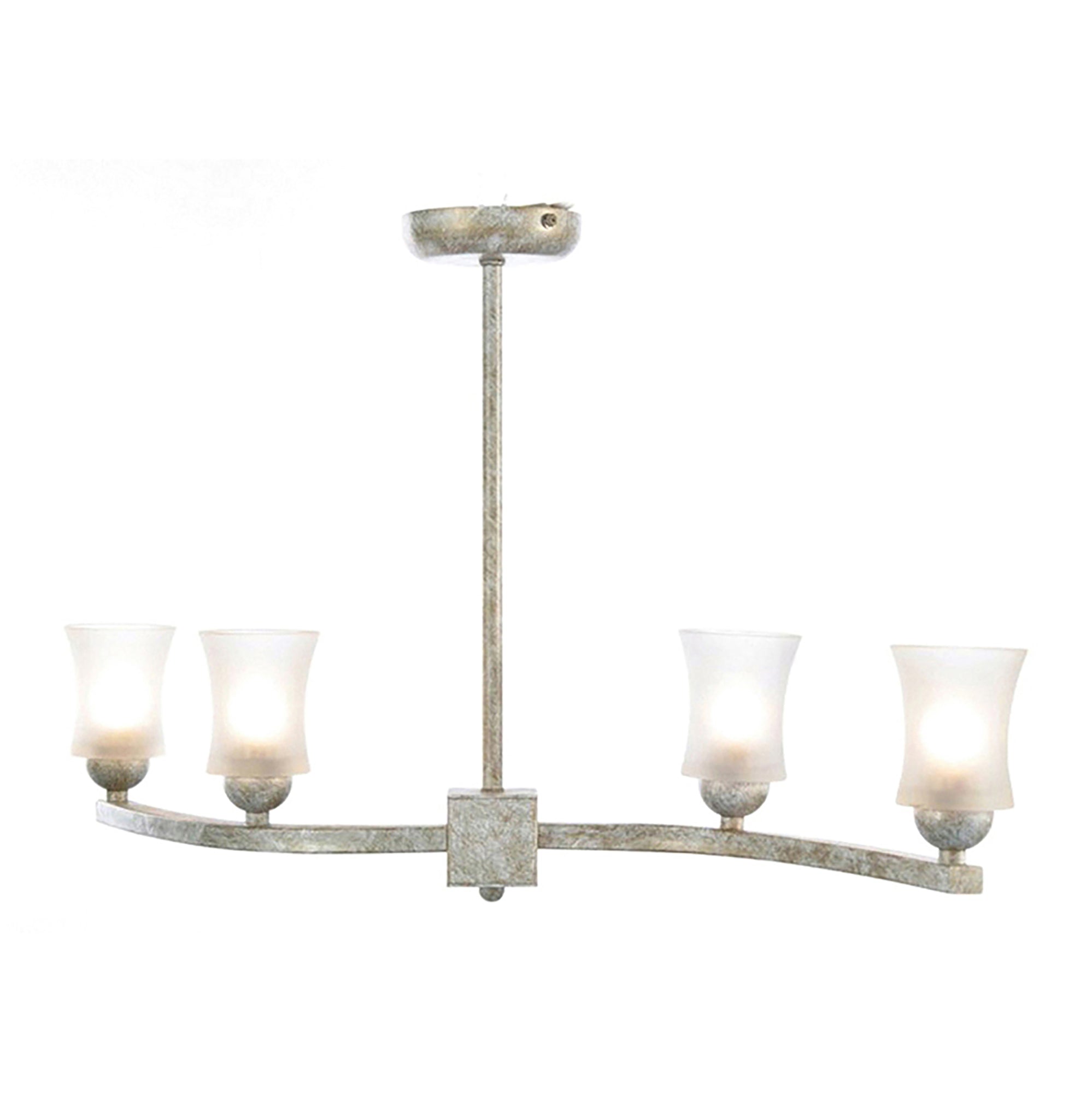 Diyas - Toscano Semi Ceiling 4 Light G9 White/French Gold/Frosted Glass - Luminosity Designs Ltd