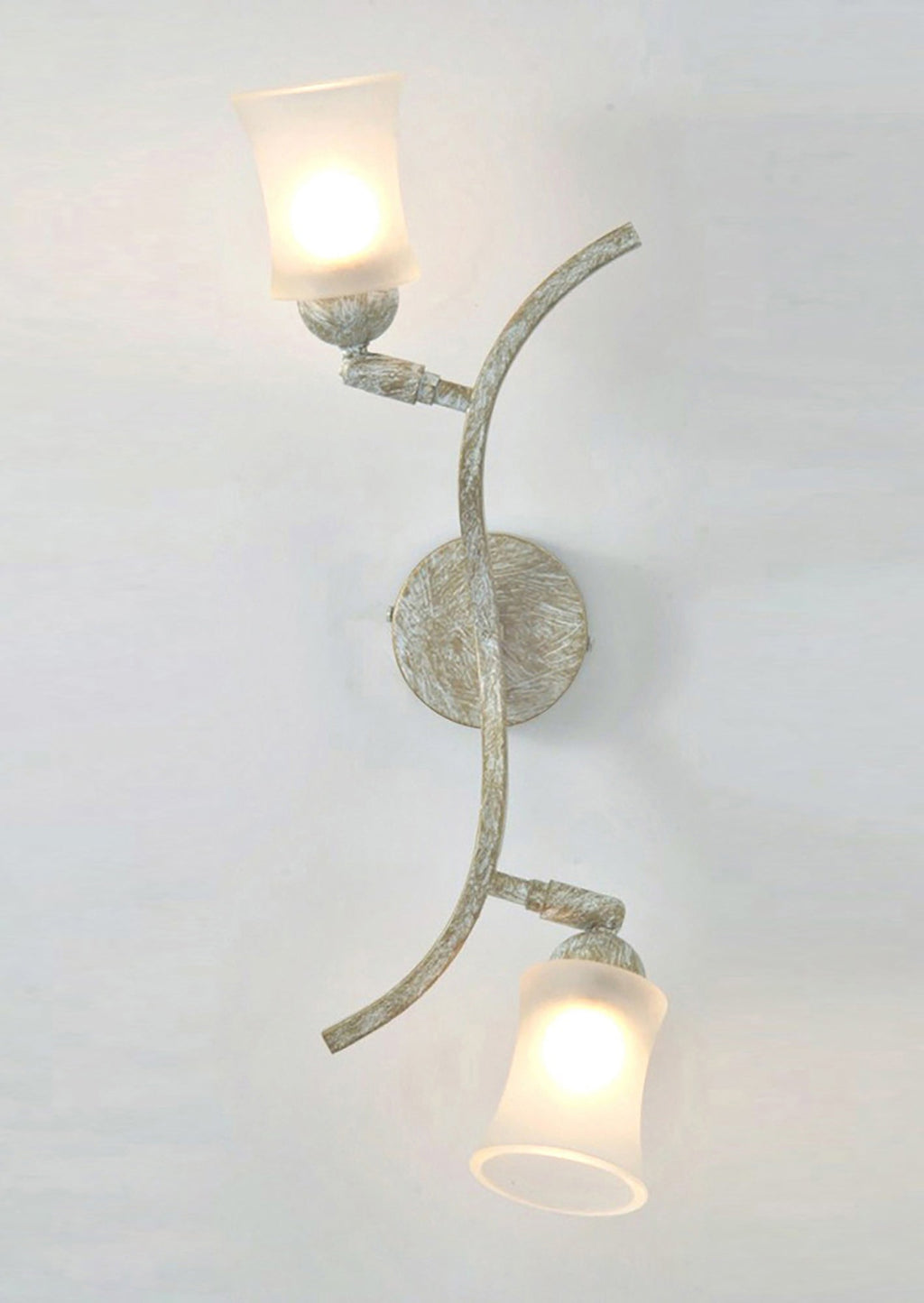 Diyas - Toscano Wall Lamp 2 Light G9 White/French Gold/Frosted Glass - Luminosity Designs Ltd