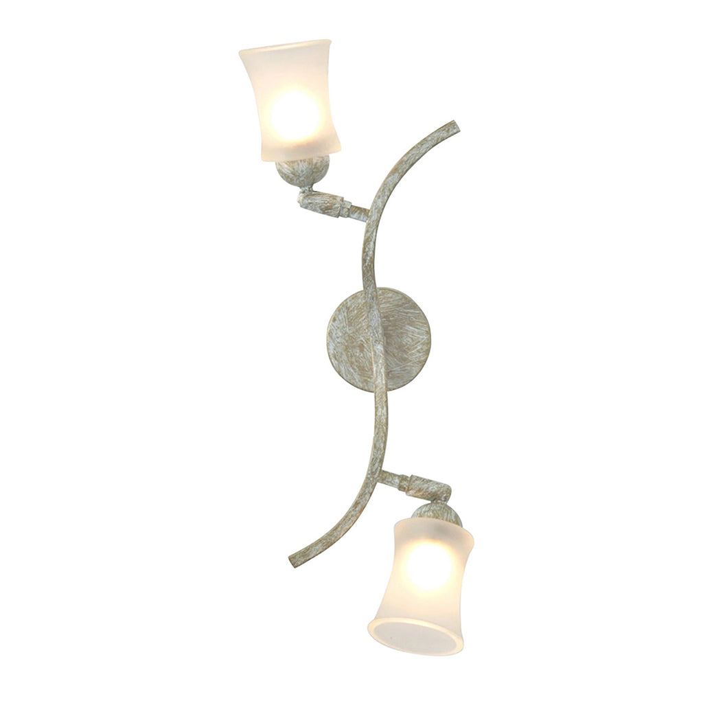 Diyas - Toscano Wall Lamp 2 Light G9 White/French Gold/Frosted Glass - Luminosity Designs Ltd