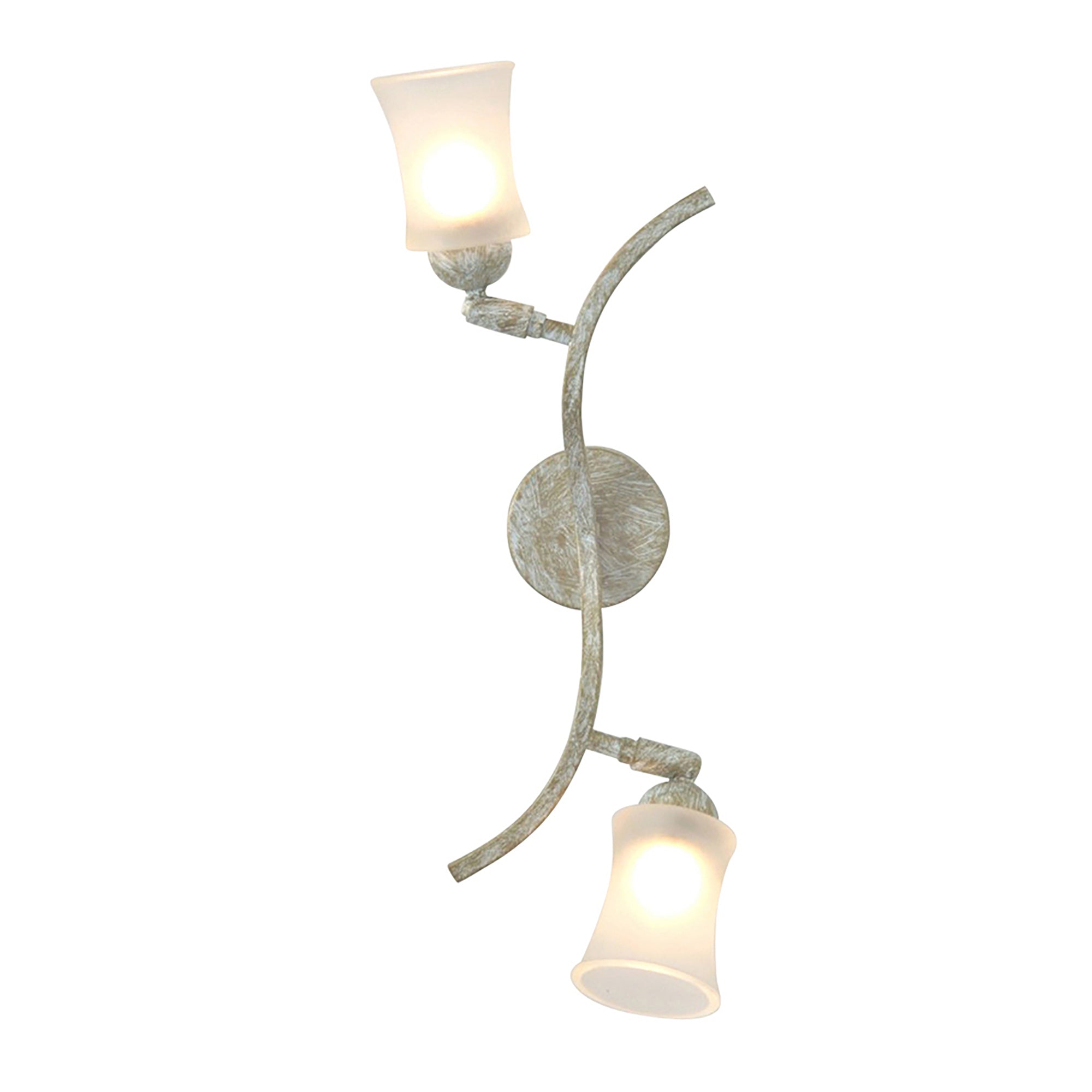 Diyas - Toscano Wall Lamp 2 Light G9 White/French Gold/Frosted Glass - Luminosity Designs Ltd