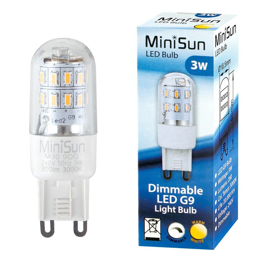 LSE - Touch Lamp MiniSun 3W G9 Capsule Bulb In Warm White - Dimmable - Luminosity Designs Ltd