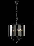 Diyas - Trace Pendant With Chrome Shade 3 Light E14 Polished Chrome/PVC /Crystal - Luminosity Designs Ltd