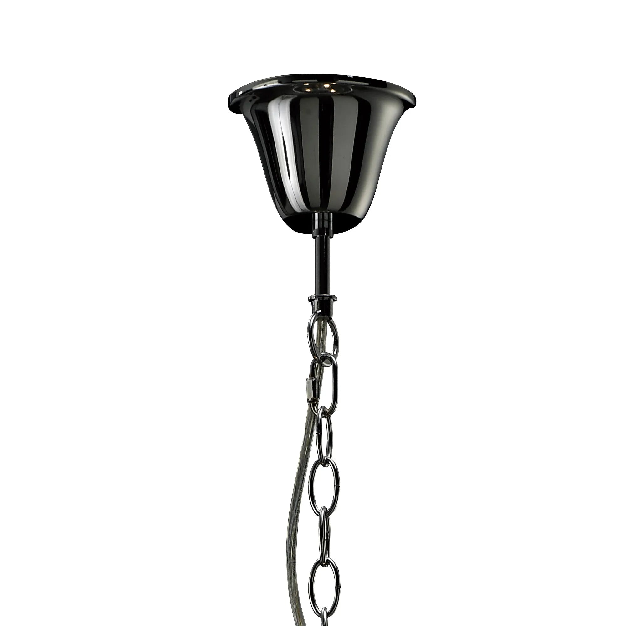 Diyas - Trace Pendant With Chrome Shade 3 Light E14 Polished Chrome/PVC /Crystal - Luminosity Designs Ltd
