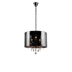 Diyas - Trace Pendant With Chrome Shade, 5 Light E14, Polished Chrome/PVC /Crystal - Luminosity Designs Ltd