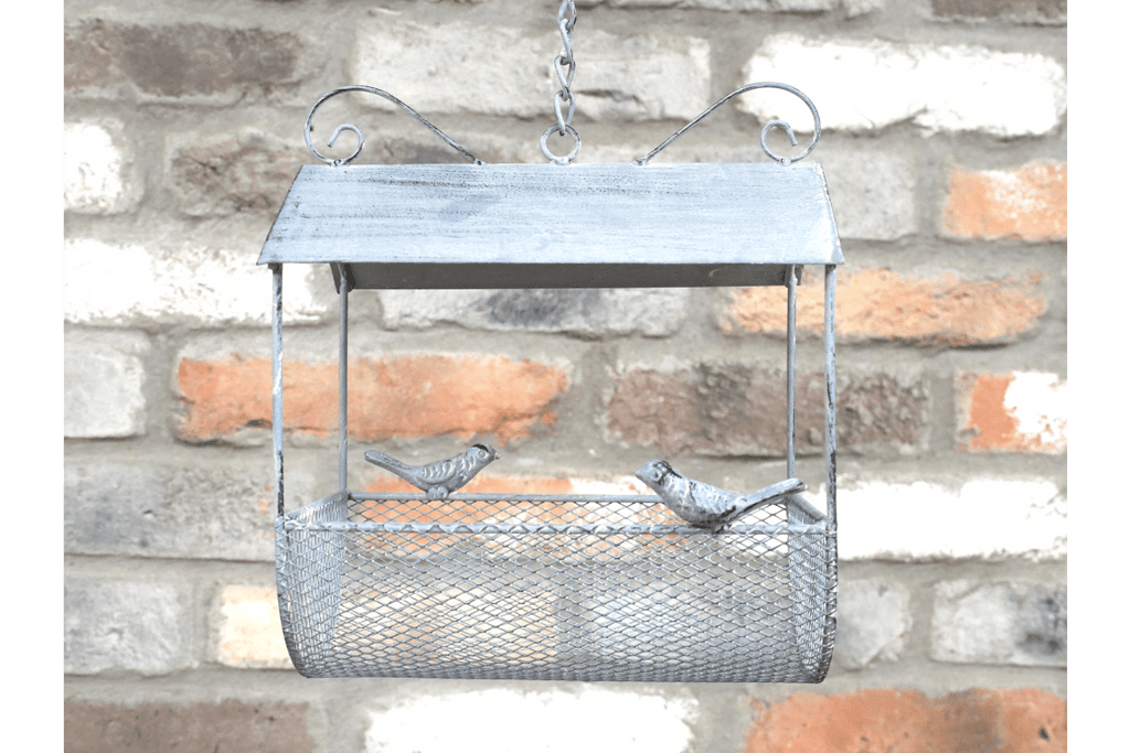 Luminosity Designs - Traditional Victorian Style Hanging Long Iron Bird Feeder with Patina Detail for Garden - Luminosity Designs Ltd