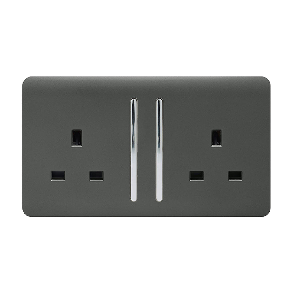 Trendiswitch - Trendi 2 gang Socket Long Switch - Luminosity Designs Ltd