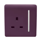 Trendiswitch - Trendi, Artistic Modern 1 Gang 13 Amp Long Switched Single Socket , BRITISH MADE, (25mm Back Box Required) - Luminosity Designs Ltd