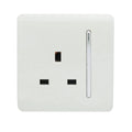Trendiswitch - Trendi, Artistic Modern 1 Gang 13 Amp Long Switched Single Socket , BRITISH MADE, (25mm Back Box Required) - Luminosity Designs Ltd