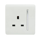 Trendiswitch - Trendi, Artistic Modern 1 Gang 13 Amp Long Switched Single Socket , BRITISH MADE, (25mm Back Box Required) - Luminosity Designs Ltd