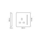 Trendiswitch - Trendi, Artistic Modern 1 Gang 13 Amp Long Switched Single Socket , BRITISH MADE, (25mm Back Box Required) - Luminosity Designs Ltd