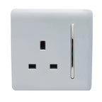 Trendiswitch - Trendi, Artistic Modern 1 Gang 13 Amp Long Switched Single Socket , BRITISH MADE, (25mm Back Box Required) - Luminosity Designs Ltd