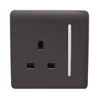 Trendiswitch - Trendi, Artistic Modern 1 Gang 13 Amp Long Switched Single Socket , BRITISH MADE, (25mm Back Box Required) - Luminosity Designs Ltd