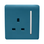 Trendiswitch - Trendi, Artistic Modern 1 Gang 13 Amp Long Switched Single Socket , BRITISH MADE, (25mm Back Box Required) - Luminosity Designs Ltd