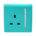 Trendiswitch - Trendi, Artistic Modern 1 Gang 13 Amp Long Switched Single Socket , BRITISH MADE, (25mm Back Box Required) - Luminosity Designs Ltd