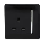 Trendiswitch - Trendi, Artistic Modern 1 Gang 13 Amp Long Switched Single Socket , BRITISH MADE, (25mm Back Box Required) - Luminosity Designs Ltd