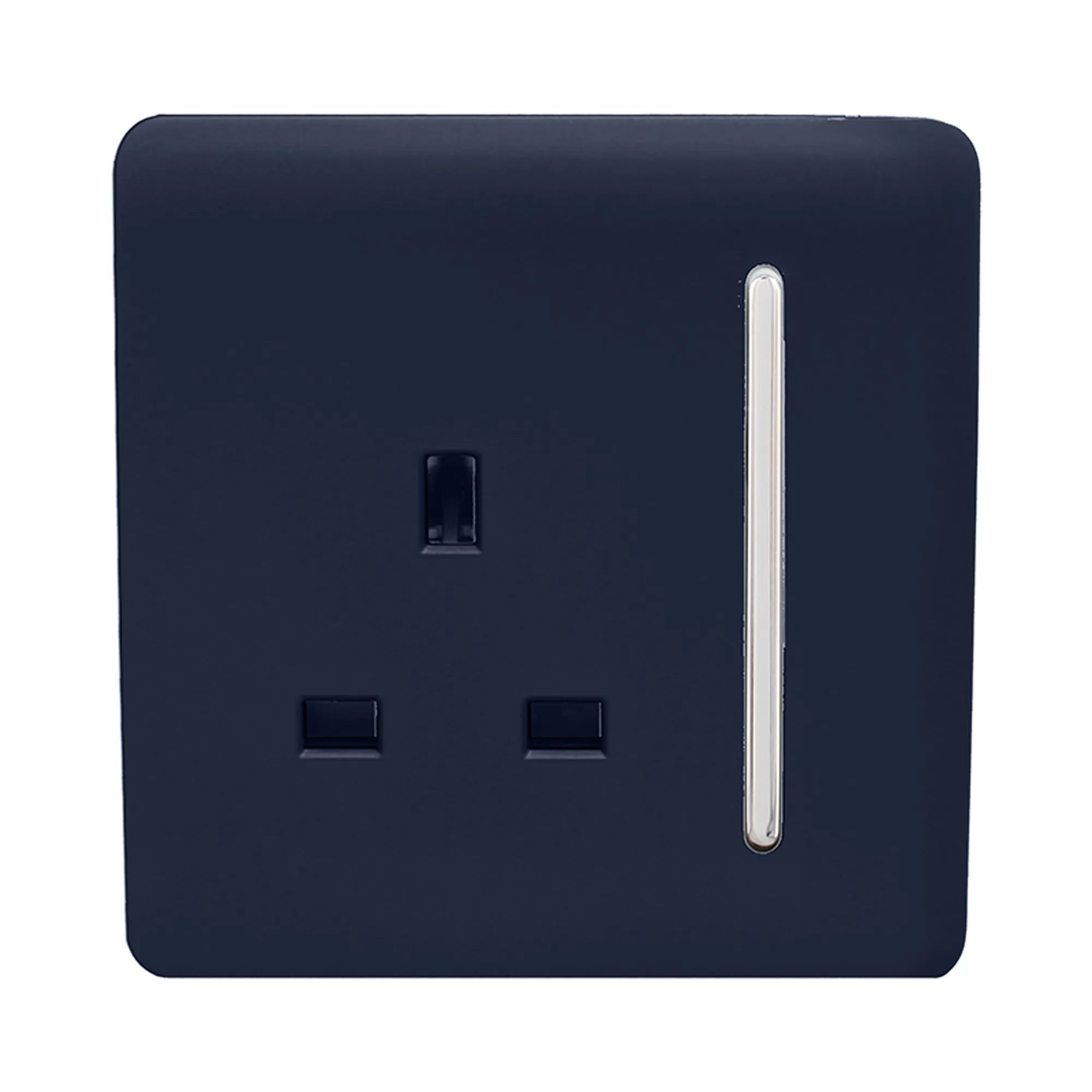 Trendiswitch - Trendi, Artistic Modern 1 Gang 13 Amp Long Switched Single Socket , BRITISH MADE, (25mm Back Box Required) - Luminosity Designs Ltd