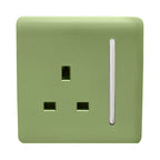 Trendiswitch - Trendi, Artistic Modern 1 Gang 13 Amp Long Switched Single Socket , BRITISH MADE, (25mm Back Box Required) - Luminosity Designs Ltd