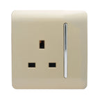 Trendiswitch - Trendi, Artistic Modern 1 Gang 13 Amp Long Switched Single Socket , BRITISH MADE, (25mm Back Box Required) - Luminosity Designs Ltd