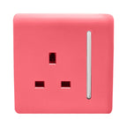 Trendiswitch - Trendi, Artistic Modern 1 Gang 13 Amp Long Switched Single Socket , BRITISH MADE, (25mm Back Box Required) - Luminosity Designs Ltd