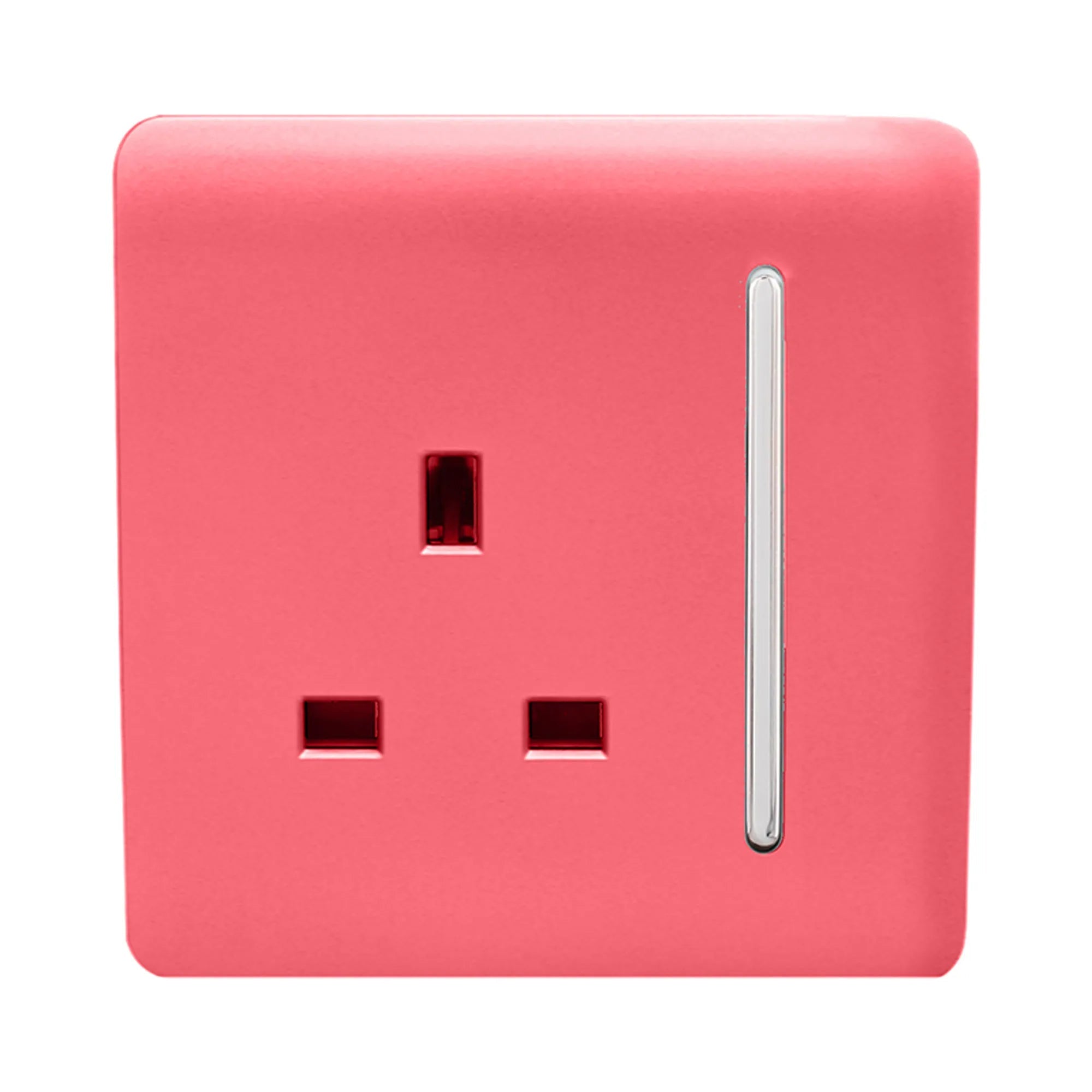Trendiswitch - Trendi, Artistic Modern 1 Gang 13 Amp Long Switched Single Socket , BRITISH MADE, (25mm Back Box Required) - Luminosity Designs Ltd