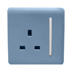 Trendiswitch - Trendi, Artistic Modern 1 Gang 13 Amp Long Switched Single Socket , BRITISH MADE, (25mm Back Box Required) - Luminosity Designs Ltd