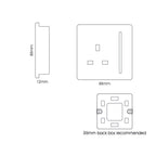 Trendiswitch - Trendi, Artistic Modern 1 Gang 13 Amp Long Switched Single Socket , BRITISH MADE, (25mm Back Box Required) - Luminosity Designs Ltd