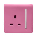 Trendiswitch - Trendi, Artistic Modern 1 Gang 13 Amp Long Switched Single Socket , BRITISH MADE, (25mm Back Box Required) - Luminosity Designs Ltd