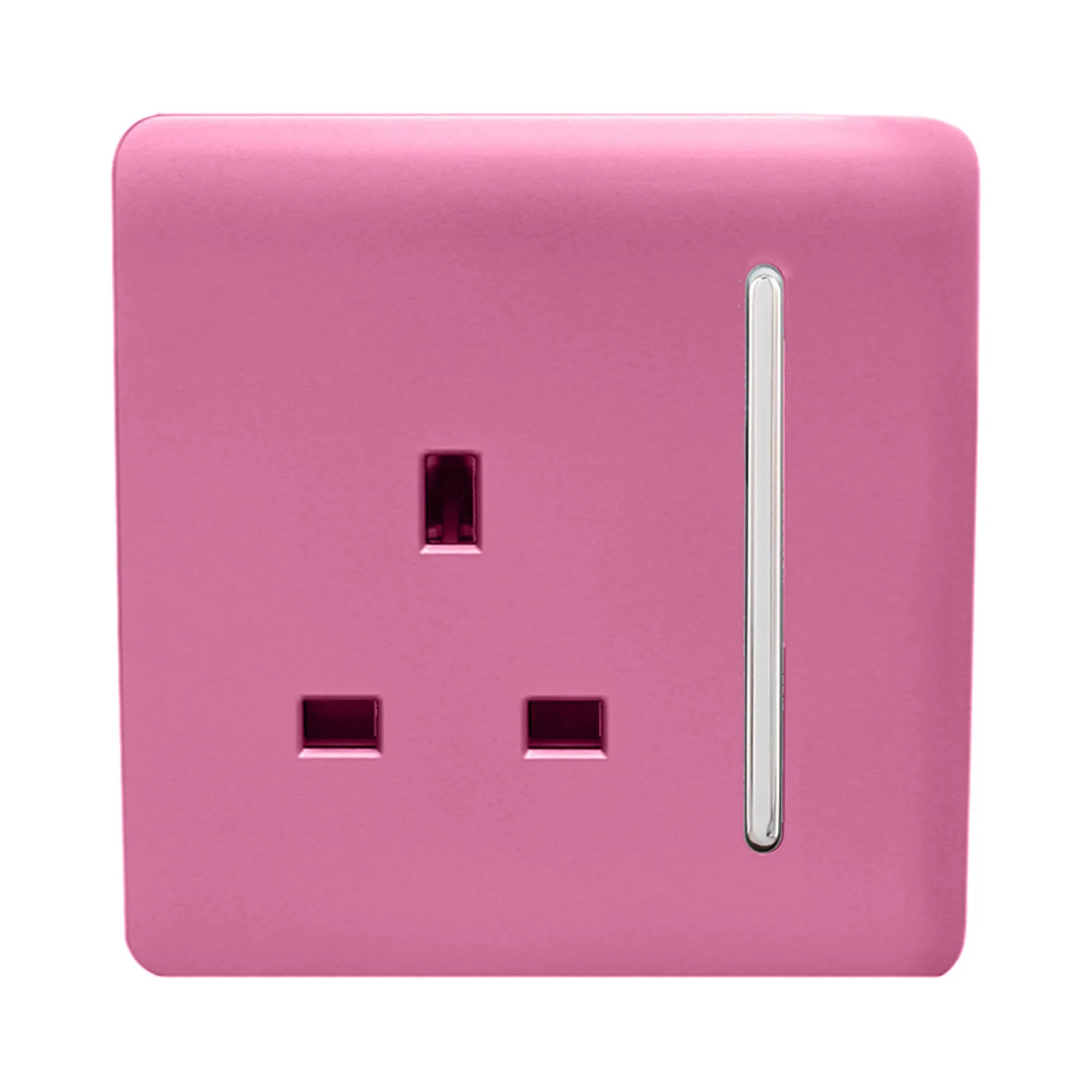 Trendiswitch - Trendi, Artistic Modern 1 Gang 13 Amp Long Switched Single Socket , BRITISH MADE, (25mm Back Box Required) - Luminosity Designs Ltd