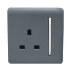 Trendiswitch - Trendi, Artistic Modern 1 Gang 13 Amp Long Switched Single Socket , BRITISH MADE, (25mm Back Box Required) - Luminosity Designs Ltd