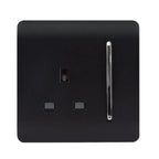 Trendiswitch - Trendi, Artistic Modern 1 Gang 13 Amp Long Switched Single Socket , BRITISH MADE, (25mm Back Box Required) - Luminosity Designs Ltd