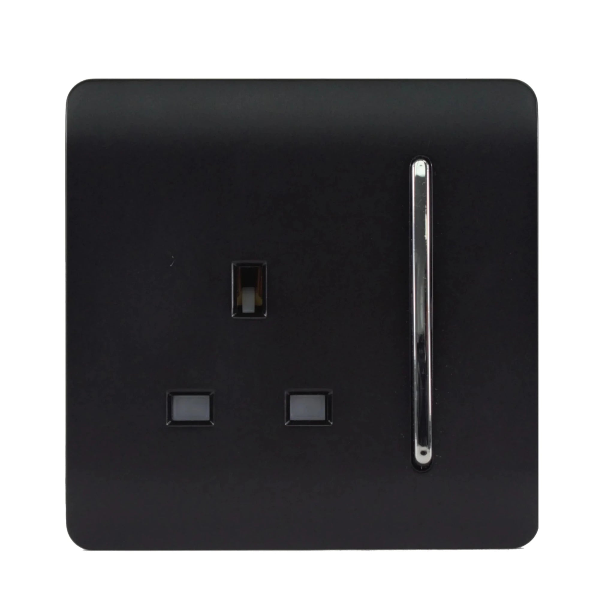 Trendiswitch - Trendi, Artistic Modern 1 Gang 13 Amp Long Switched Single Socket , BRITISH MADE, (25mm Back Box Required) - Luminosity Designs Ltd