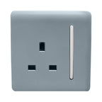 Trendiswitch - Trendi, Artistic Modern 1 Gang 13 Amp Long Switched Single Socket , BRITISH MADE, (25mm Back Box Required) - Luminosity Designs Ltd