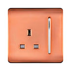 Trendiswitch - Trendi, Artistic Modern 1 Gang 13 Amp Long Switched Single Socket , BRITISH MADE, (25mm Back Box Required) - Luminosity Designs Ltd