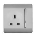 Trendiswitch - Trendi, Artistic Modern 1 Gang 13 Amp Long Switched Single Socket , BRITISH MADE, (25mm Back Box Required) - Luminosity Designs Ltd
