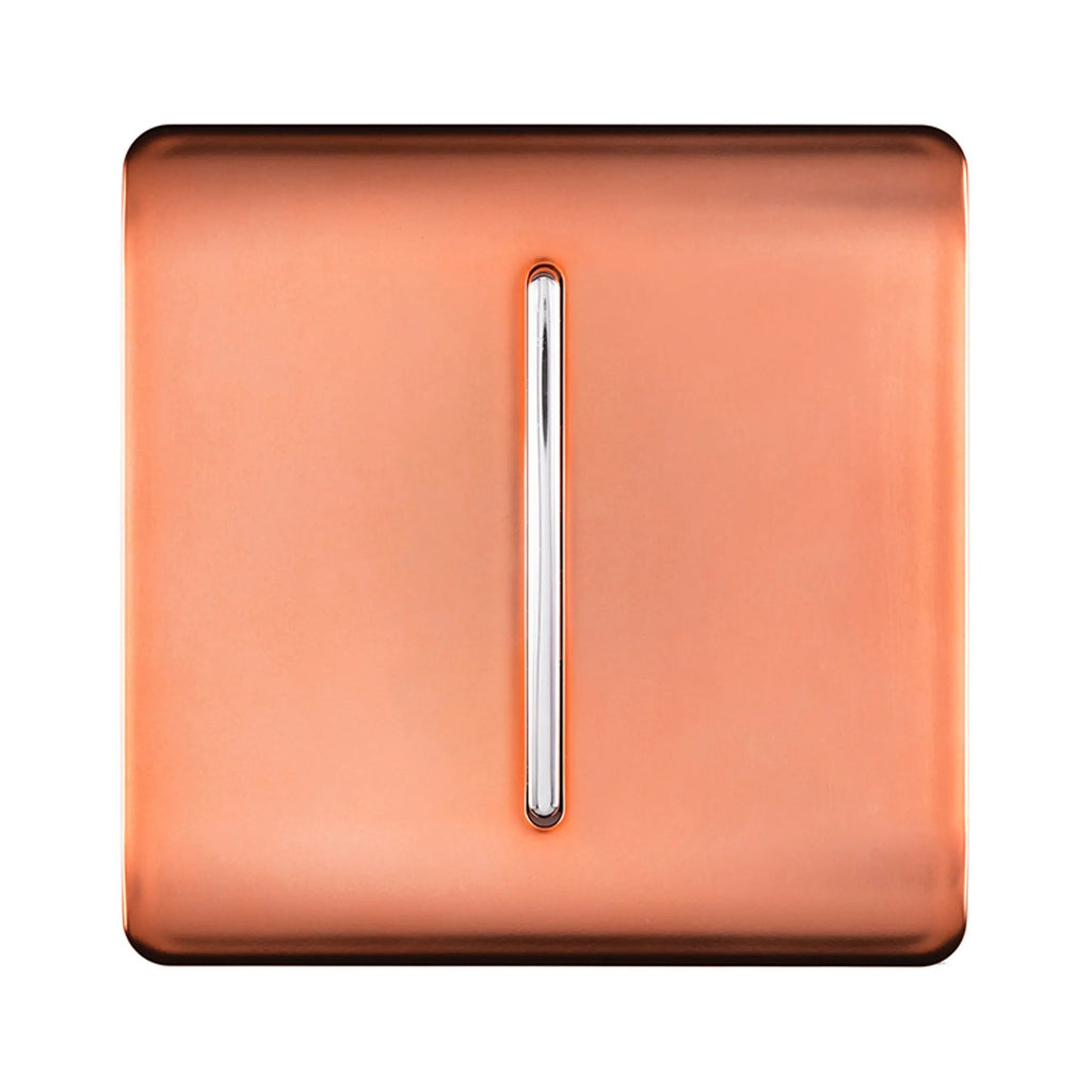 Trendiswitch - Trendi, Artistic Modern 1 Gang 2 Way 10 Amp Rocker Light Switch, BRITISH MADE, (25mm Back Box Required) - Luminosity Designs Ltd