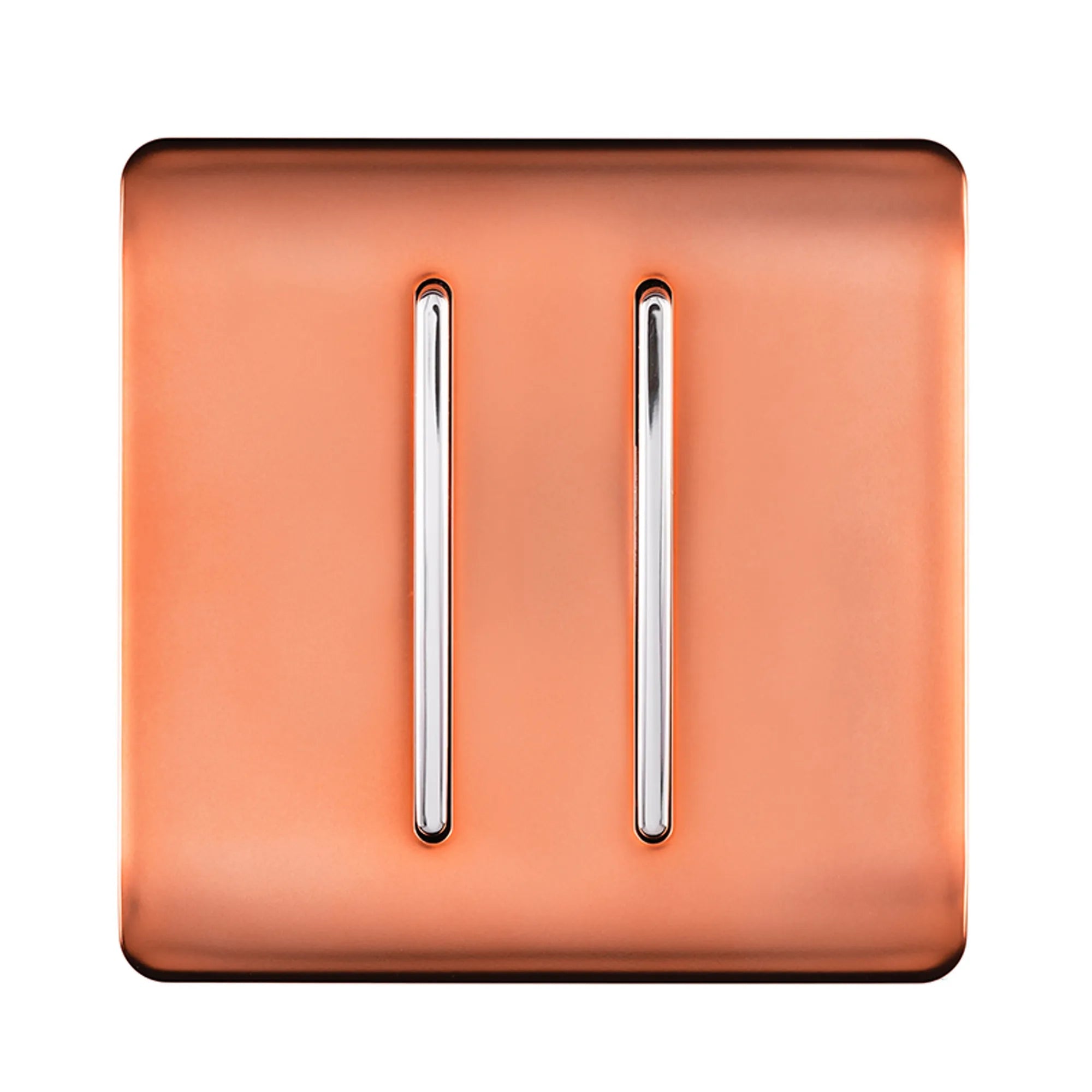 Trendiswitch - Trendi, Artistic Modern 2 Gang (1x2 Way, 1xIntermediate) 10 Amp Rocker, BRITISH MADE, (25mm Back Box Required) - Luminosity Designs Ltd