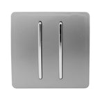Trendiswitch - Trendi, Artistic Modern 2 Gang (1x2 Way, 1xIntermediate) 10 Amp Rocker, BRITISH MADE, (25mm Back Box Required) - Luminosity Designs Ltd