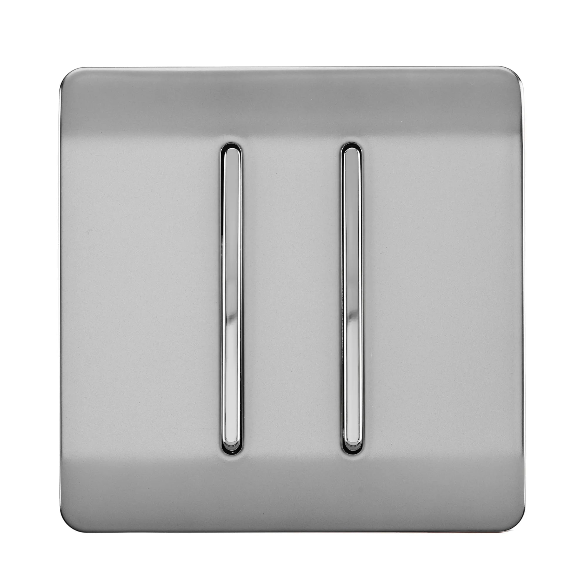 Trendiswitch - Trendi, Artistic Modern 2 Gang (1x2 Way, 1xIntermediate) 10 Amp Rocker, BRITISH MADE, (25mm Back Box Required) - Luminosity Designs Ltd