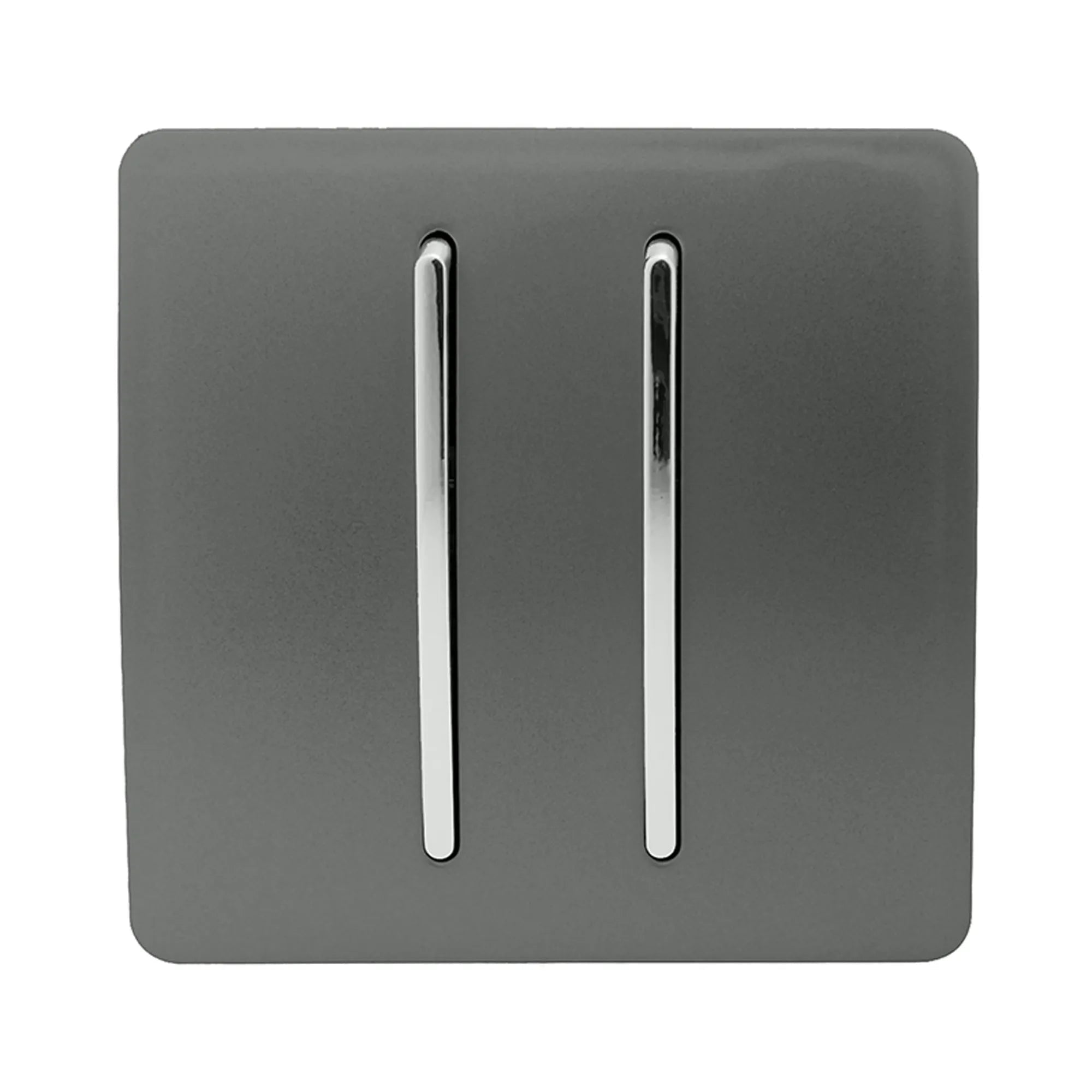 Trendiswitch - Trendi, Artistic Modern 2 Gang (1x2 Way, 1xIntermediate) 10 Amp Rocker, BRITISH MADE, (25mm Back Box Required) - Luminosity Designs Ltd