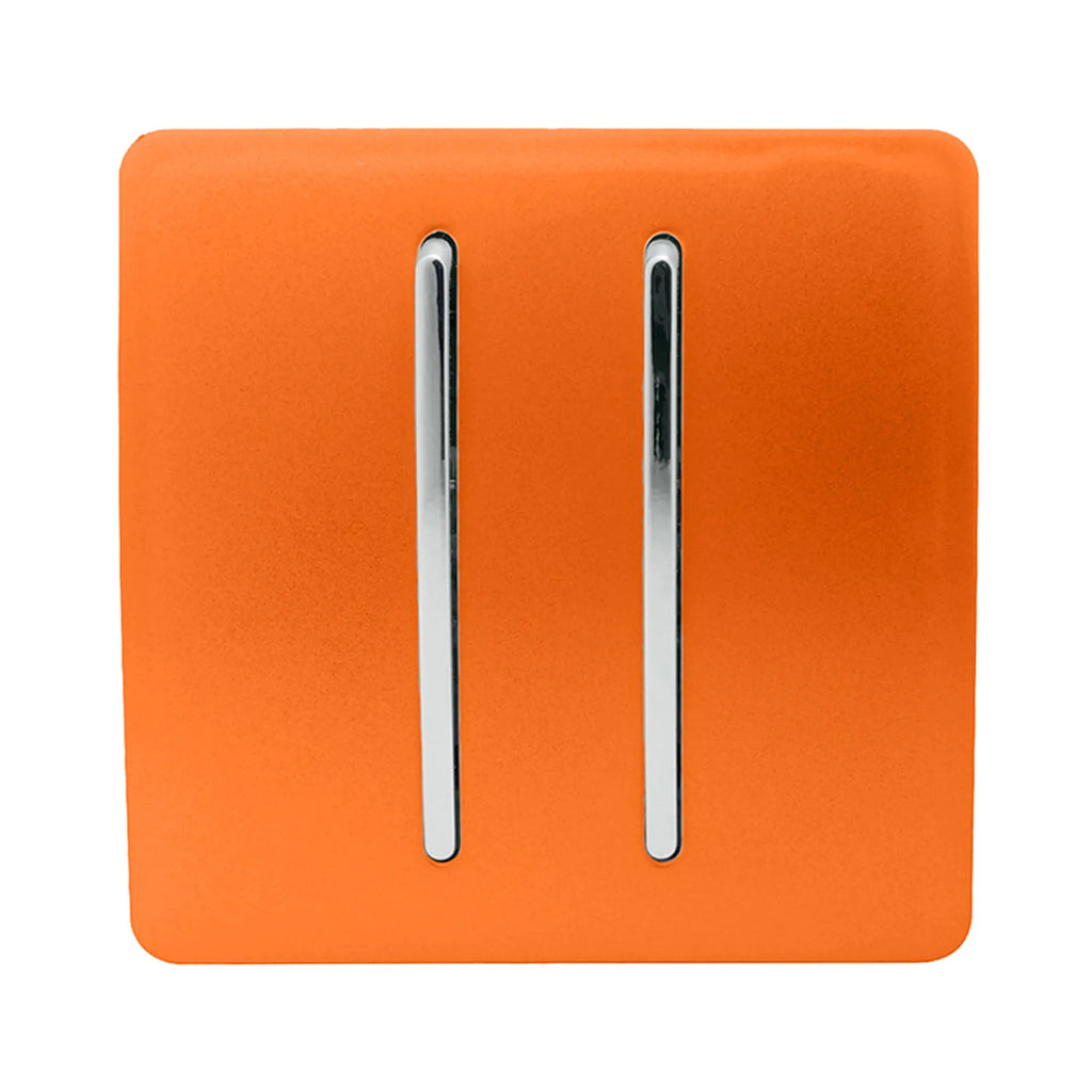 Trendiswitch - Trendi, Artistic Modern 2 Gang (1x2 Way, 1xIntermediate) 10 Amp Rocker, BRITISH MADE, (25mm Back Box Required) - Luminosity Designs Ltd