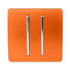Trendiswitch - Trendi, Artistic Modern 2 Gang (1x2 Way, 1xIntermediate) 10 Amp Rocker, BRITISH MADE, (25mm Back Box Required) - Luminosity Designs Ltd