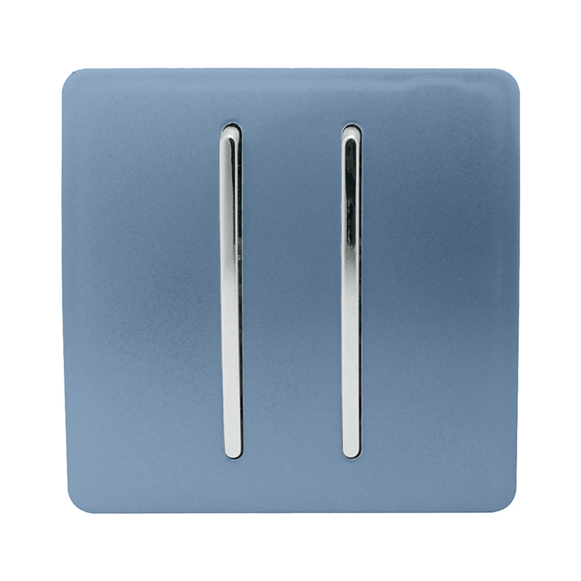 Trendiswitch - Trendi, Artistic Modern 2 Gang (1x2 Way, 1xIntermediate) 10 Amp Rocker, BRITISH MADE, (25mm Back Box Required) - Luminosity Designs Ltd