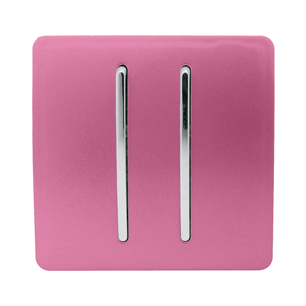 Trendiswitch - Trendi, Artistic Modern 2 Gang (1x2 Way, 1xIntermediate) 10 Amp Rocker, BRITISH MADE, (25mm Back Box Required) - Luminosity Designs Ltd