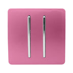 Trendiswitch - Trendi, Artistic Modern 2 Gang (1x2 Way, 1xIntermediate) 10 Amp Rocker, BRITISH MADE, (25mm Back Box Required) - Luminosity Designs Ltd