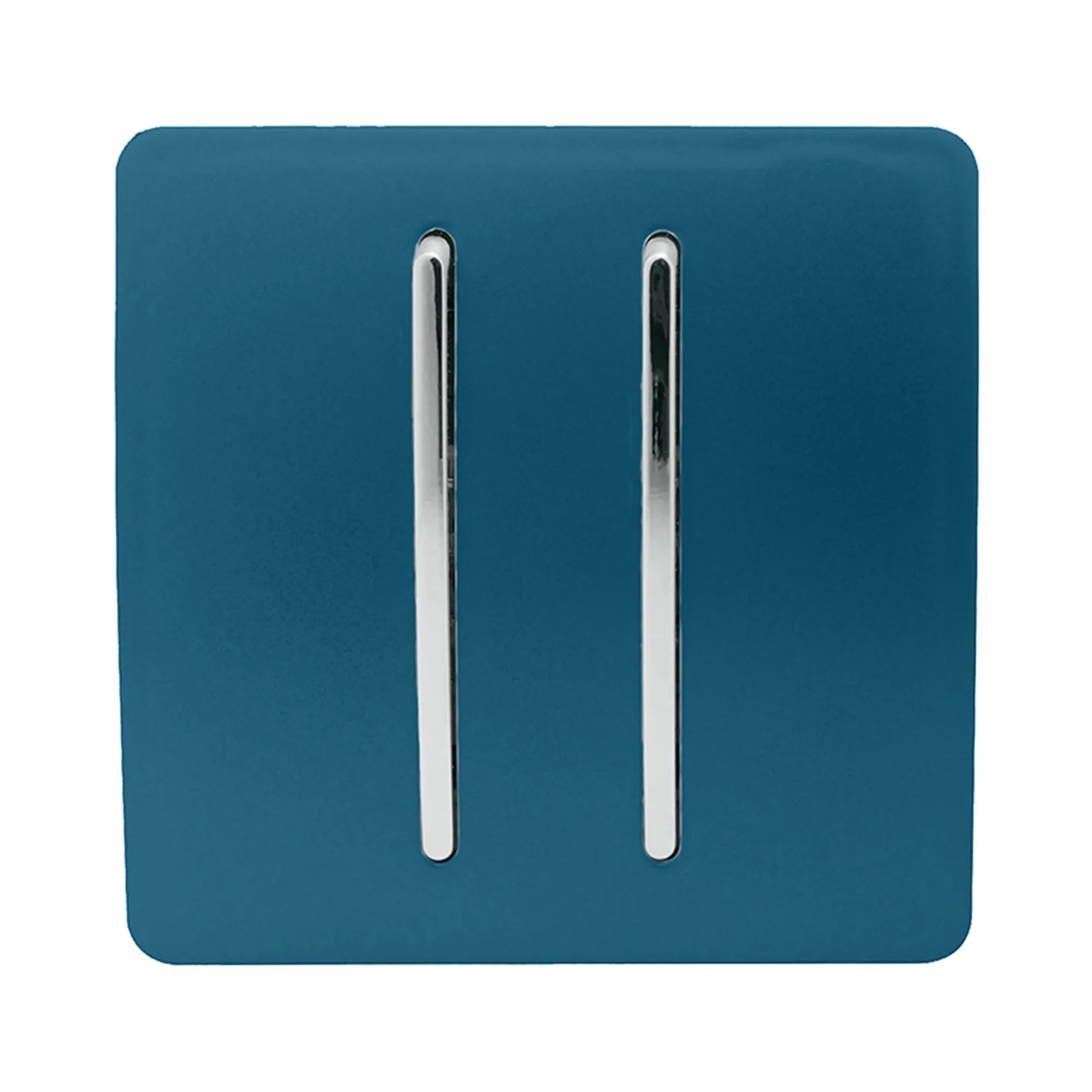 Trendiswitch - Trendi, Artistic Modern 2 Gang (1x2 Way, 1xIntermediate) 10 Amp Rocker, BRITISH MADE, (25mm Back Box Required) - Luminosity Designs Ltd