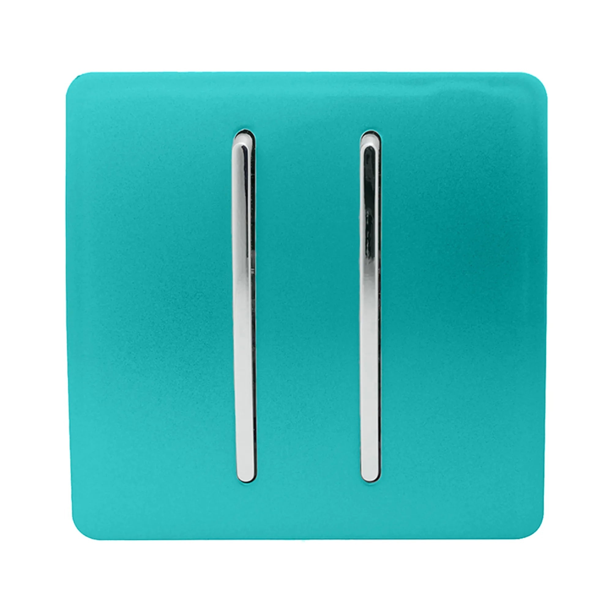 Trendiswitch - Trendi, Artistic Modern 2 Gang (1x2 Way, 1xIntermediate) 10 Amp Rocker, BRITISH MADE, (25mm Back Box Required) - Luminosity Designs Ltd