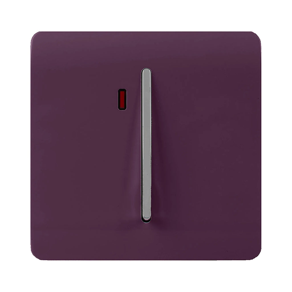 Trendiswitch - Trendi, Artistic Modern 20 Amp Neon Insert Double Pole Switch , BRITISH MADE, (25mm Back Box Required) - Luminosity Designs Ltd