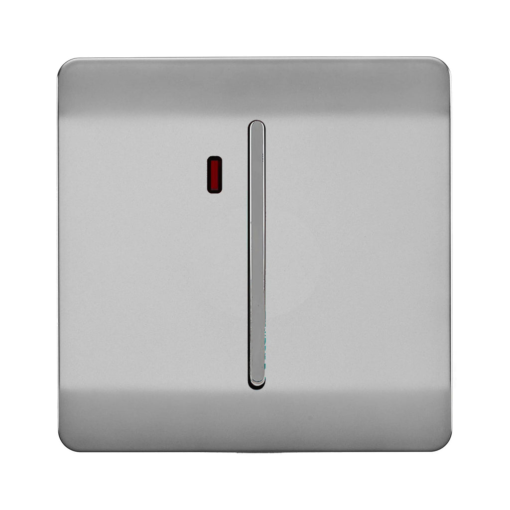 Trendiswitch - Trendi, Artistic Modern 20 Amp Neon Insert Double Pole Switch , BRITISH MADE, (25mm Back Box Required) - Luminosity Designs Ltd